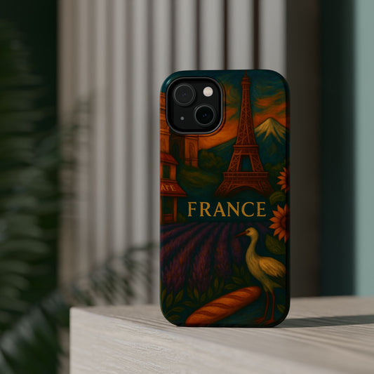 "Funda Magnética Reforzada Francia: Romance bajo la Luna 🌙🗼✨"