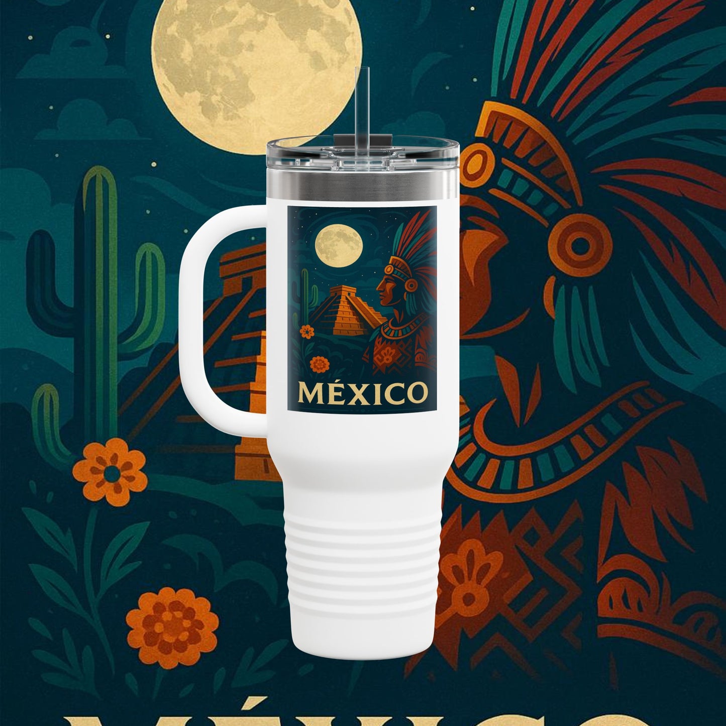 "taza de Viaje Aislada México: Tierra de Colores, Cultura y Corazón 🌵🎉🪅"