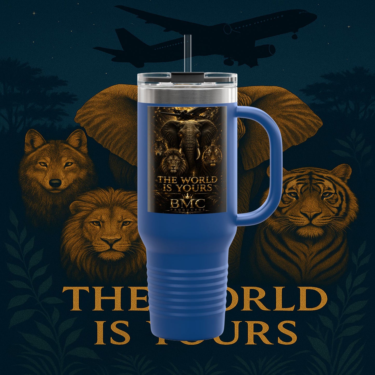 "Taza de viaje aislada El mundo es tuyo"🌍✨