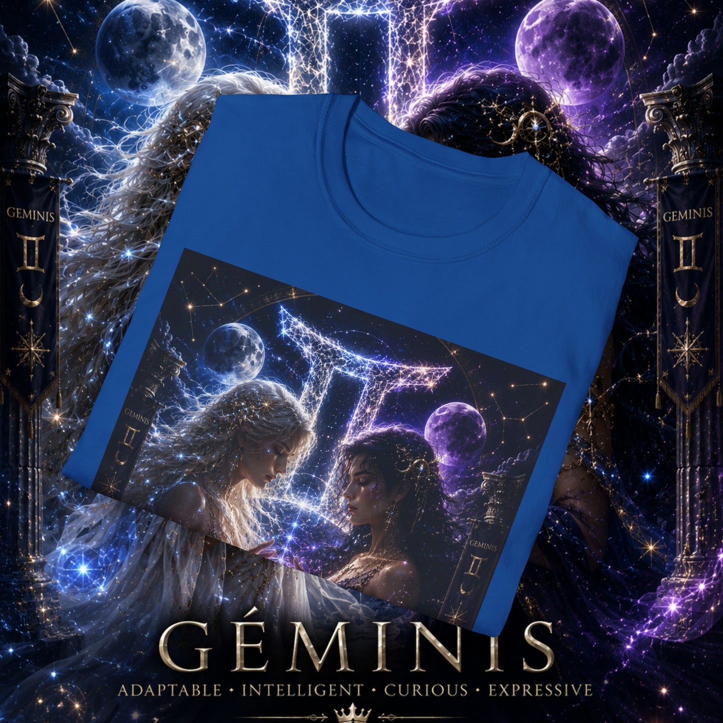 "Camiseta ♊ Géminis M — Reflejo del alma dividida"