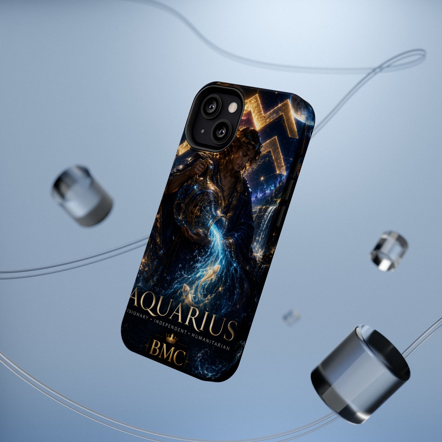 "Funda Magnética Reforzada♒ ACUARIO – El Visionario del Cielo y el Agua"