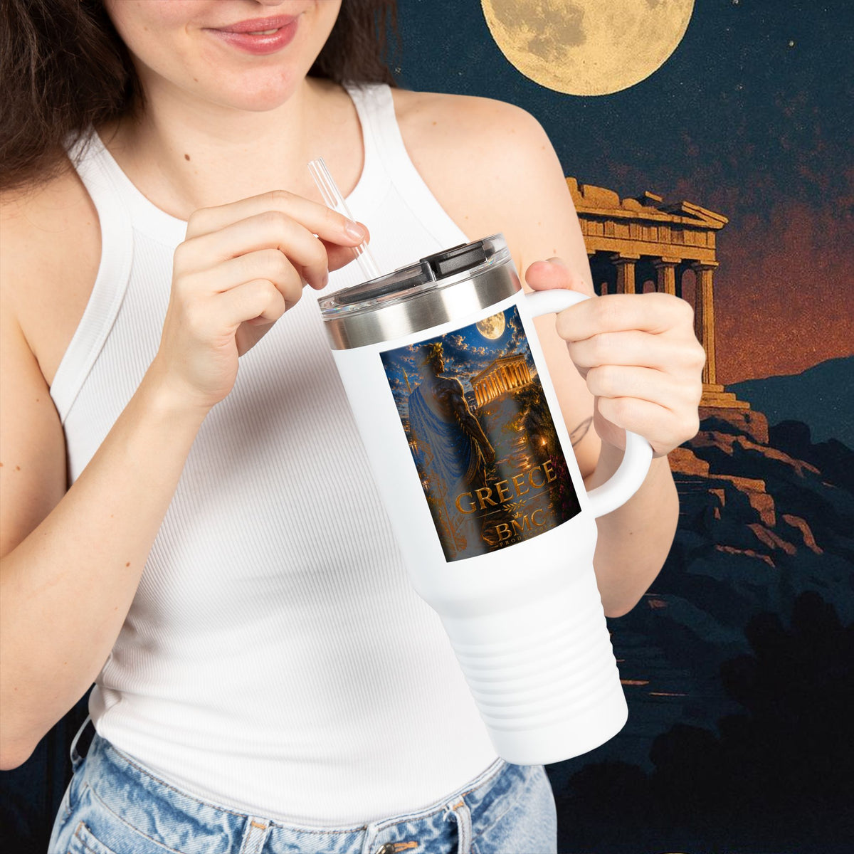 "taza de Viaje Aislada Grecia: Cuna de Dioses, Maravillas y Filosofía 🌊🏛️⚡"