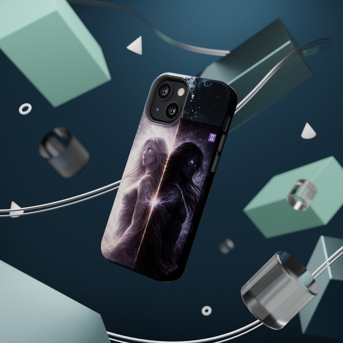 "Funda Magnética Reforzada♊ Géminis — Reflejo del alma dividida"