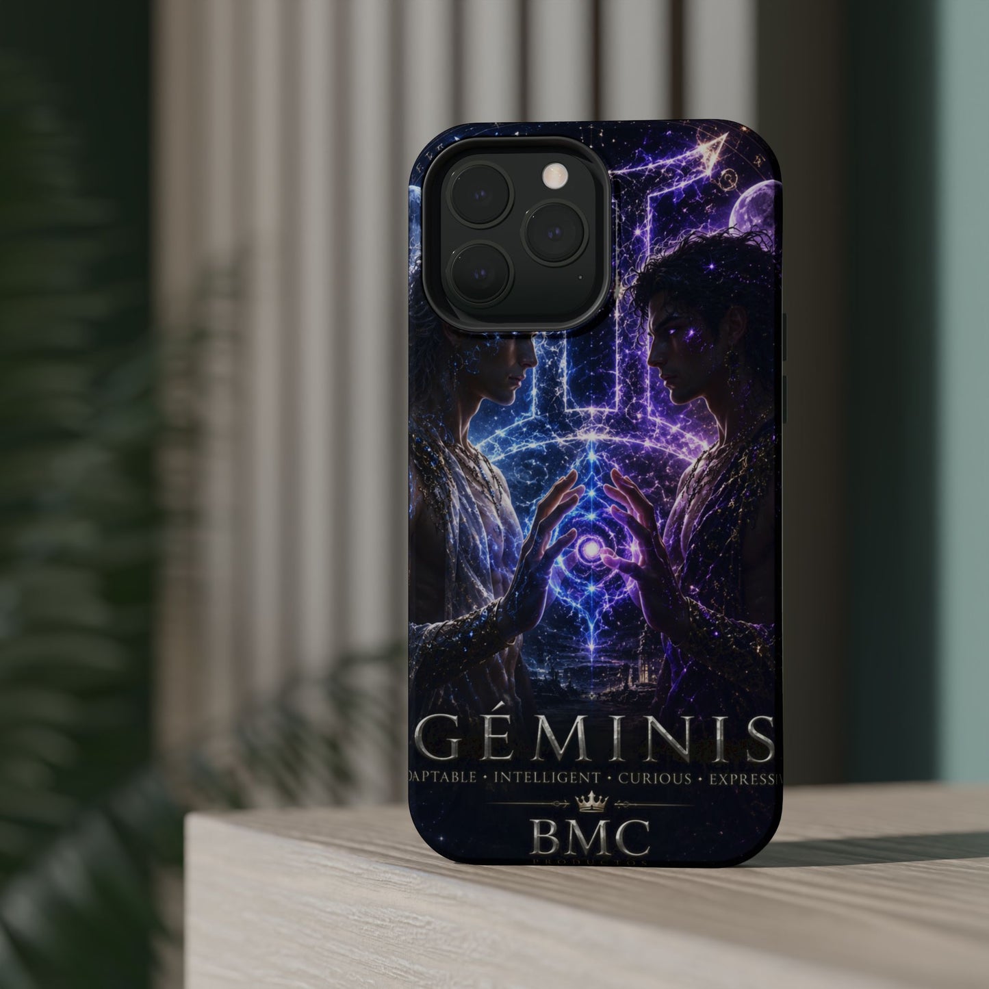 "Funda Magnética Reforzada♊ Géminis — Reflejo del alma dividida"