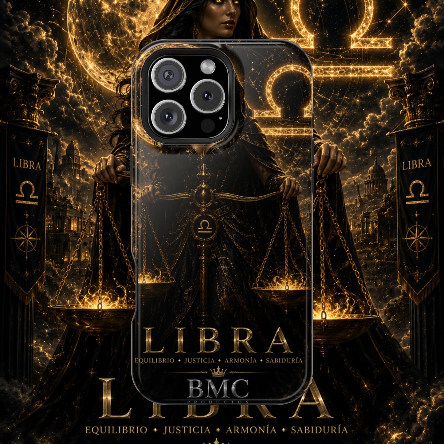 "Funda Magnética Reforzada libra– La Guardiana del Equilibrio"