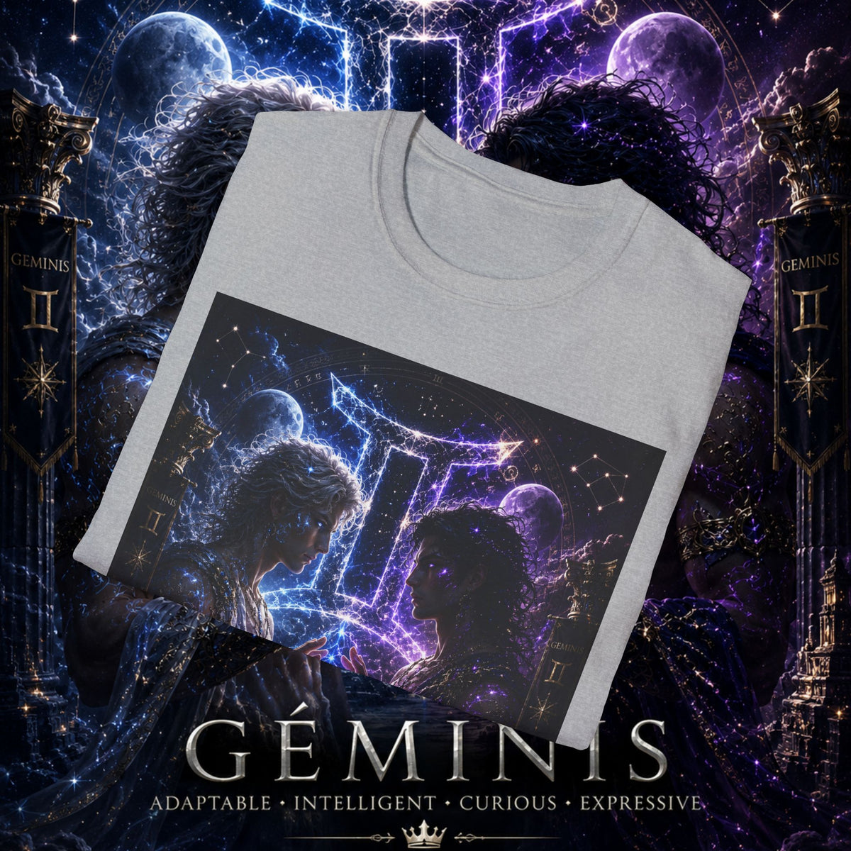 "Camiseta ♊ Géminis — Reflejo del alma dividida"