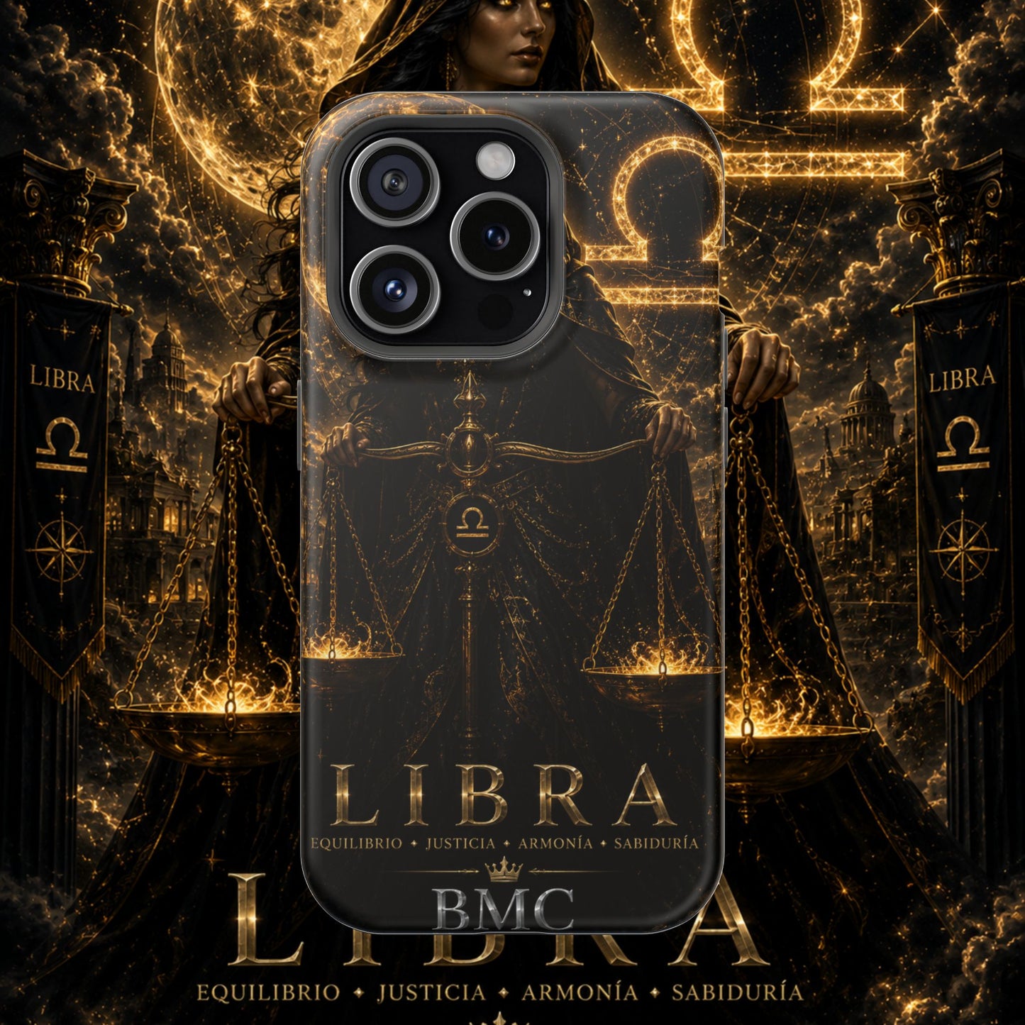 "Funda Magnética Reforzada libra– La Guardiana del Equilibrio"