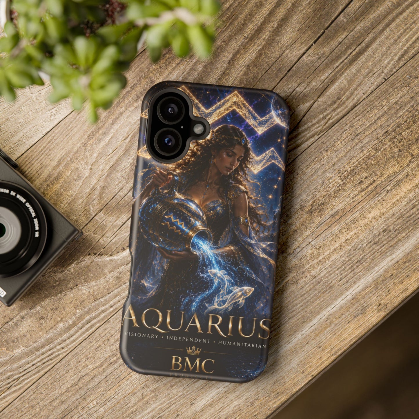 "Funda Magnética Reforzada♒ ACUARIO M– La Visionaria del Cielo y el Agua"