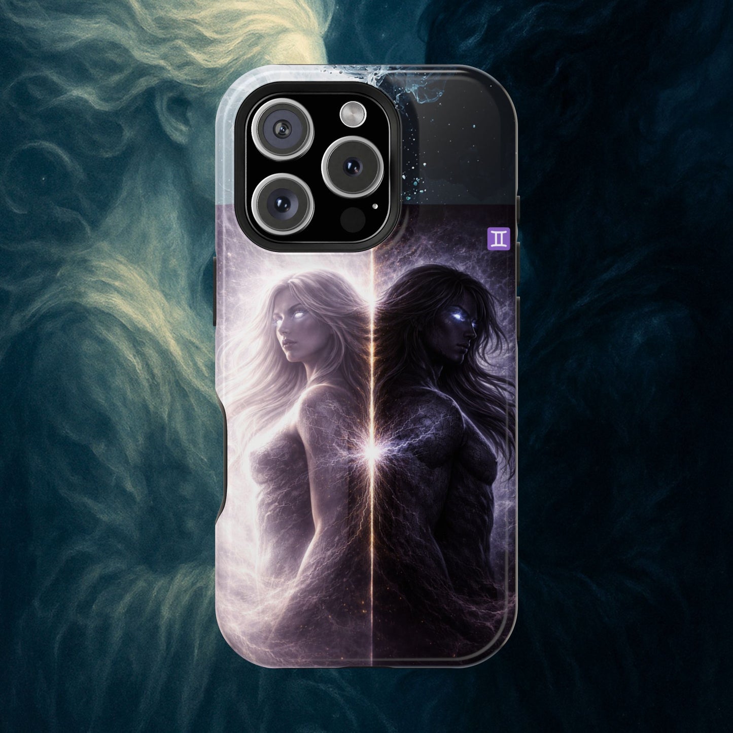 "Funda Magnética Reforzada♊ Géminis — Reflejo del alma dividida"