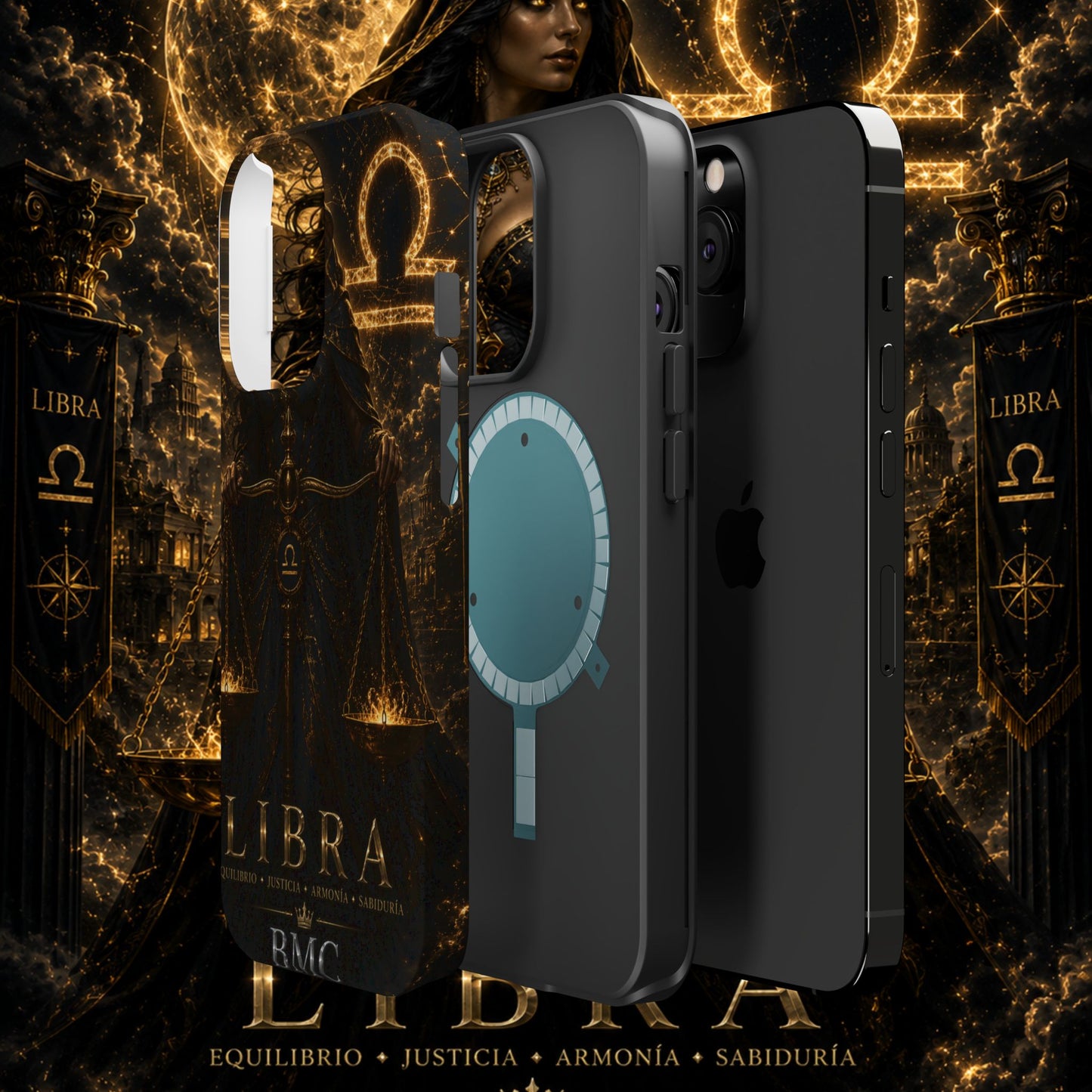 "Funda Magnética Reforzada libra– La Guardiana del Equilibrio"