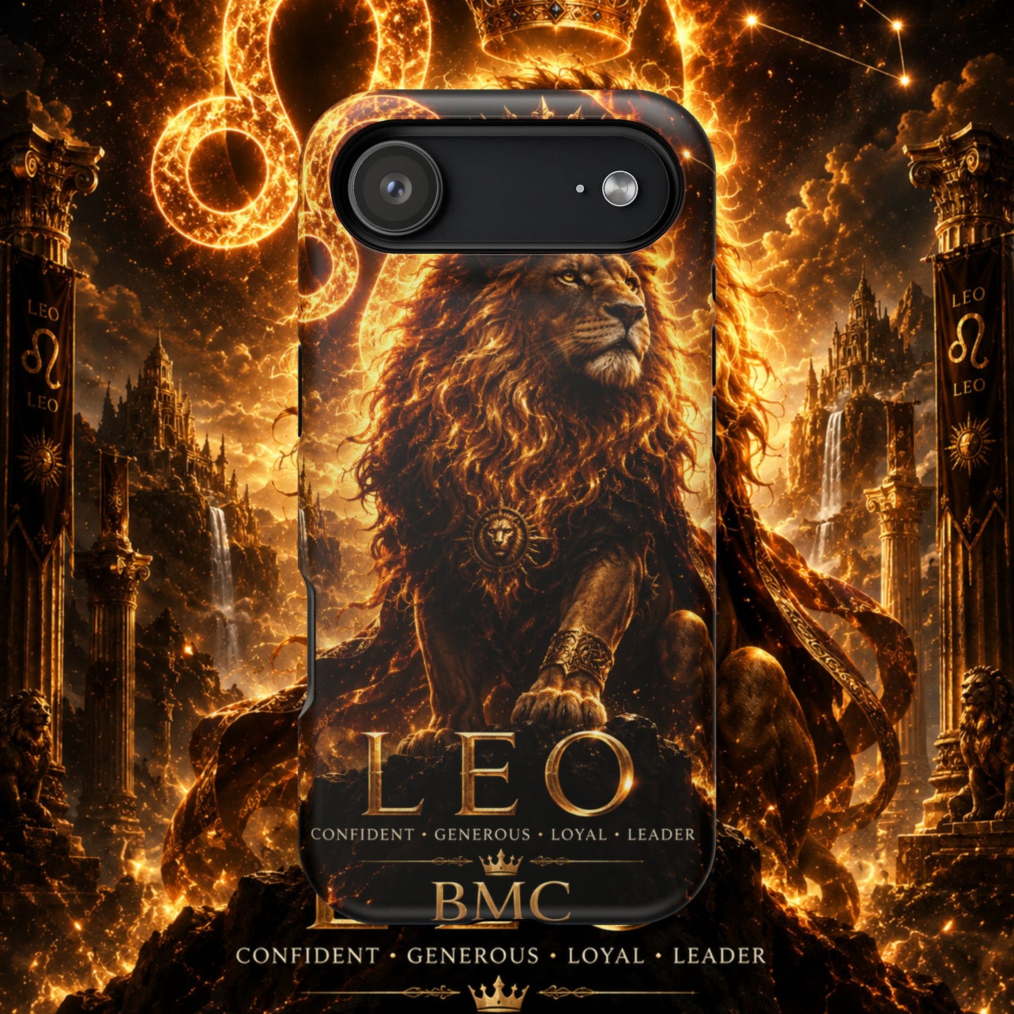 "Funda Magnética Reforzada ♌ Leo — Soberano del fuego eterno"