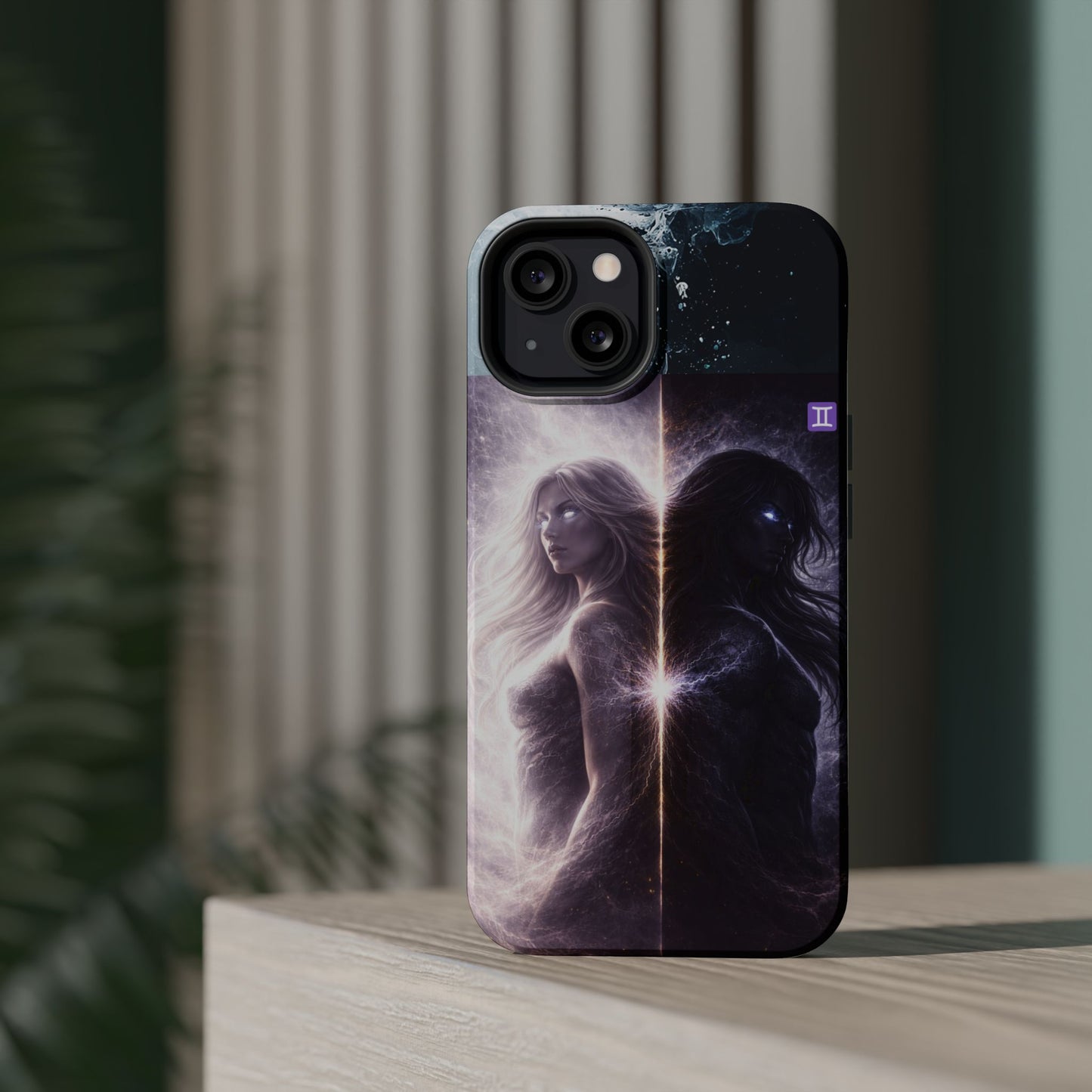 "Funda Magnética Reforzada♊ Géminis — Reflejo del alma dividida"
