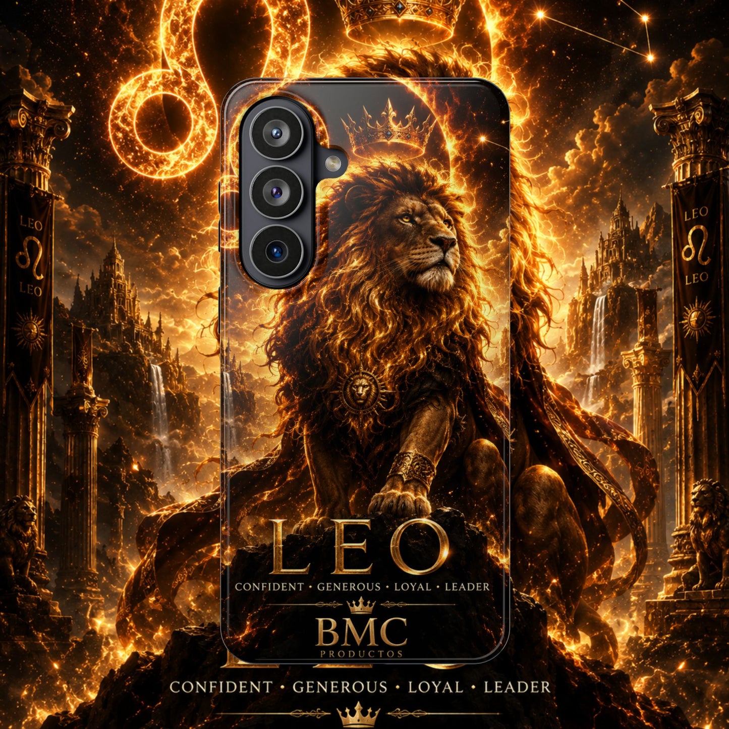 "Funda Magnética Reforzada ♌ Leo — Soberano del fuego eterno"