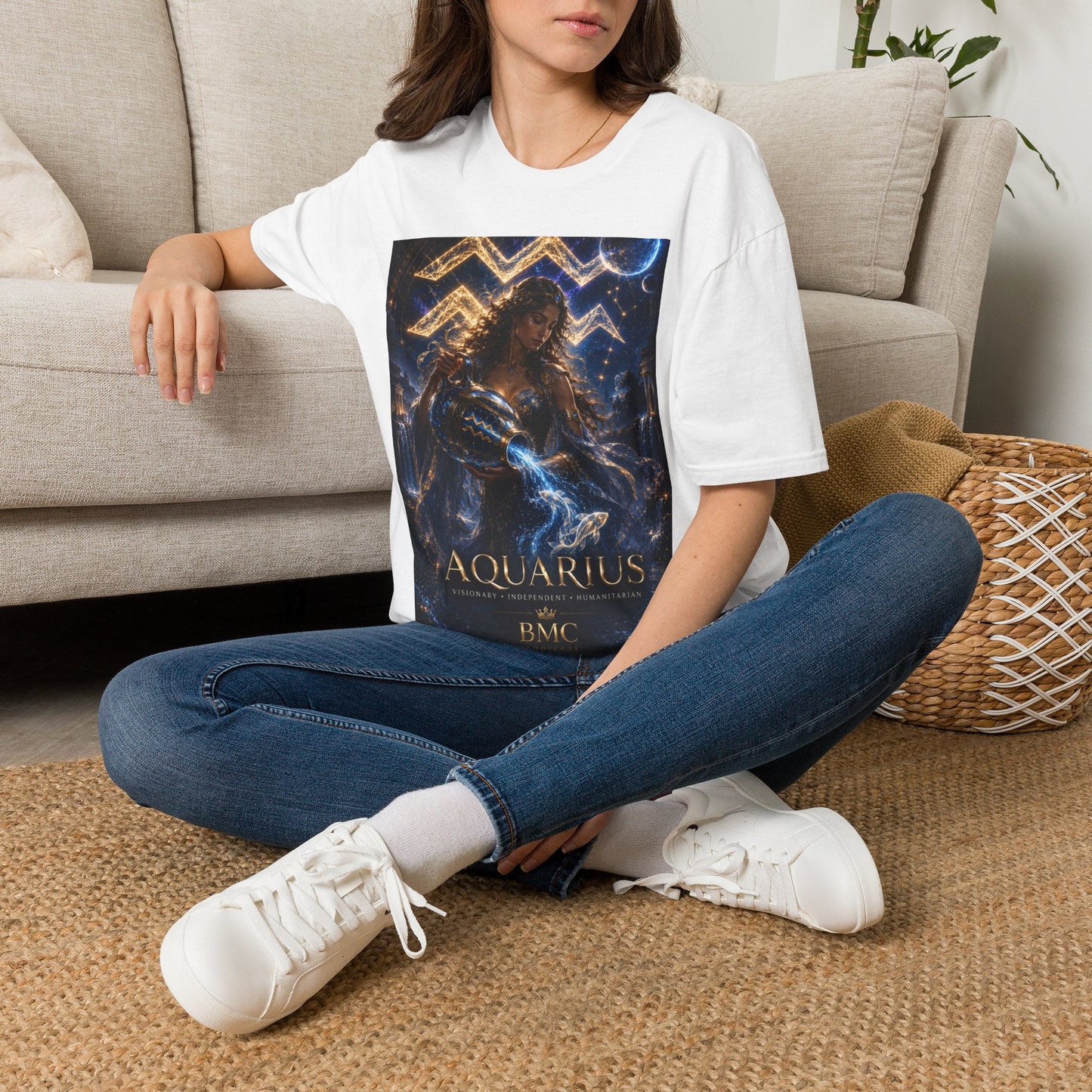 "Camiseta ♒ ACUARIO M– La Visionaria del Cielo y el Agua"