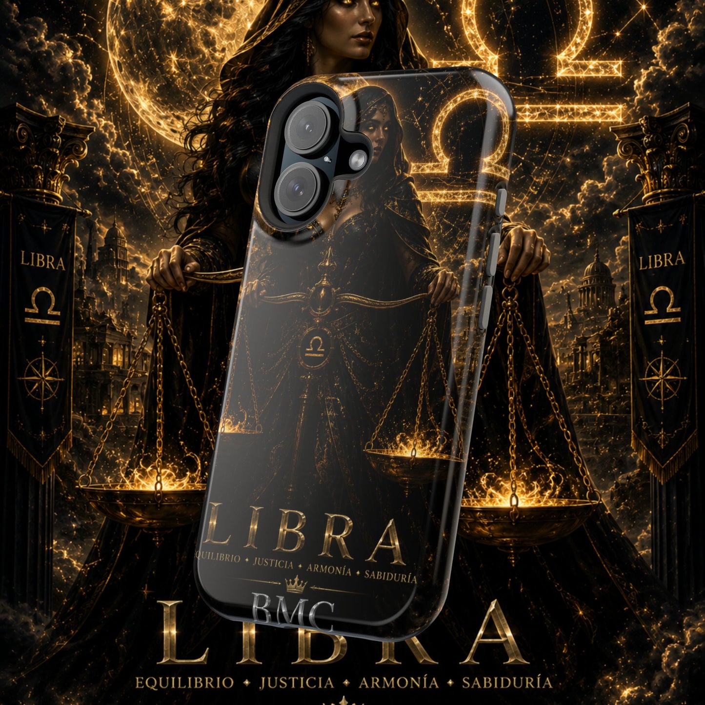 "Funda Magnética Reforzada libra– La Guardiana del Equilibrio"