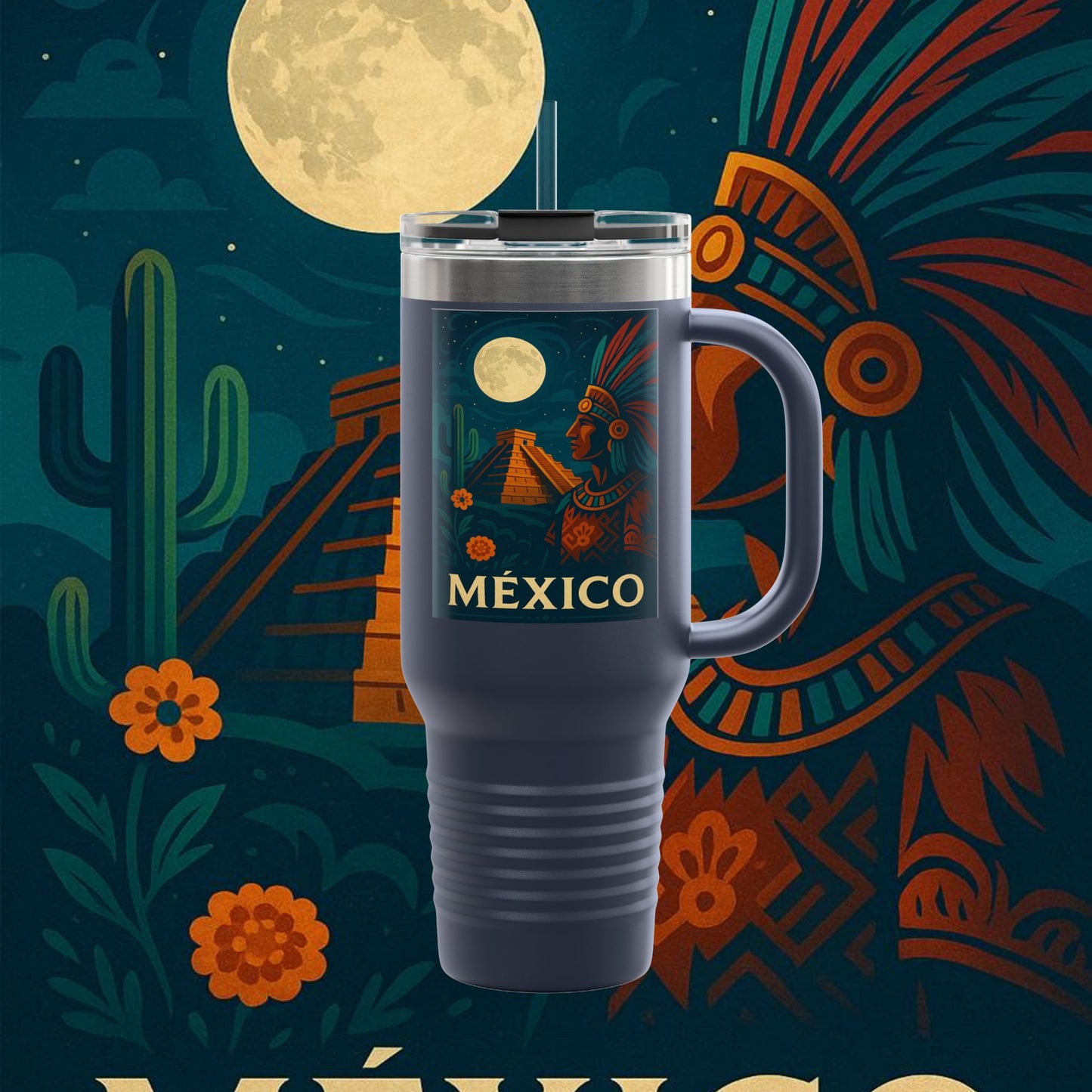 "taza de Viaje Aislada México: Tierra de Colores, Cultura y Corazón 🌵🎉🪅"