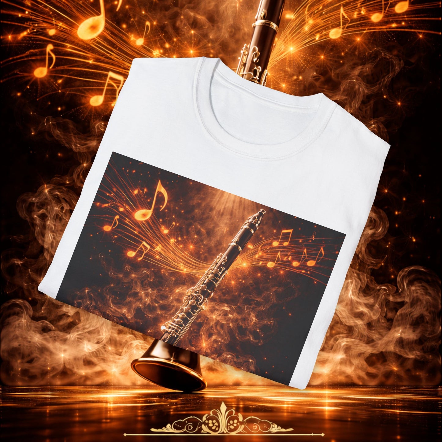 "Camiseta clarinete🎵🔥 El sonido del alma no grita… arde.” 🔥🎵