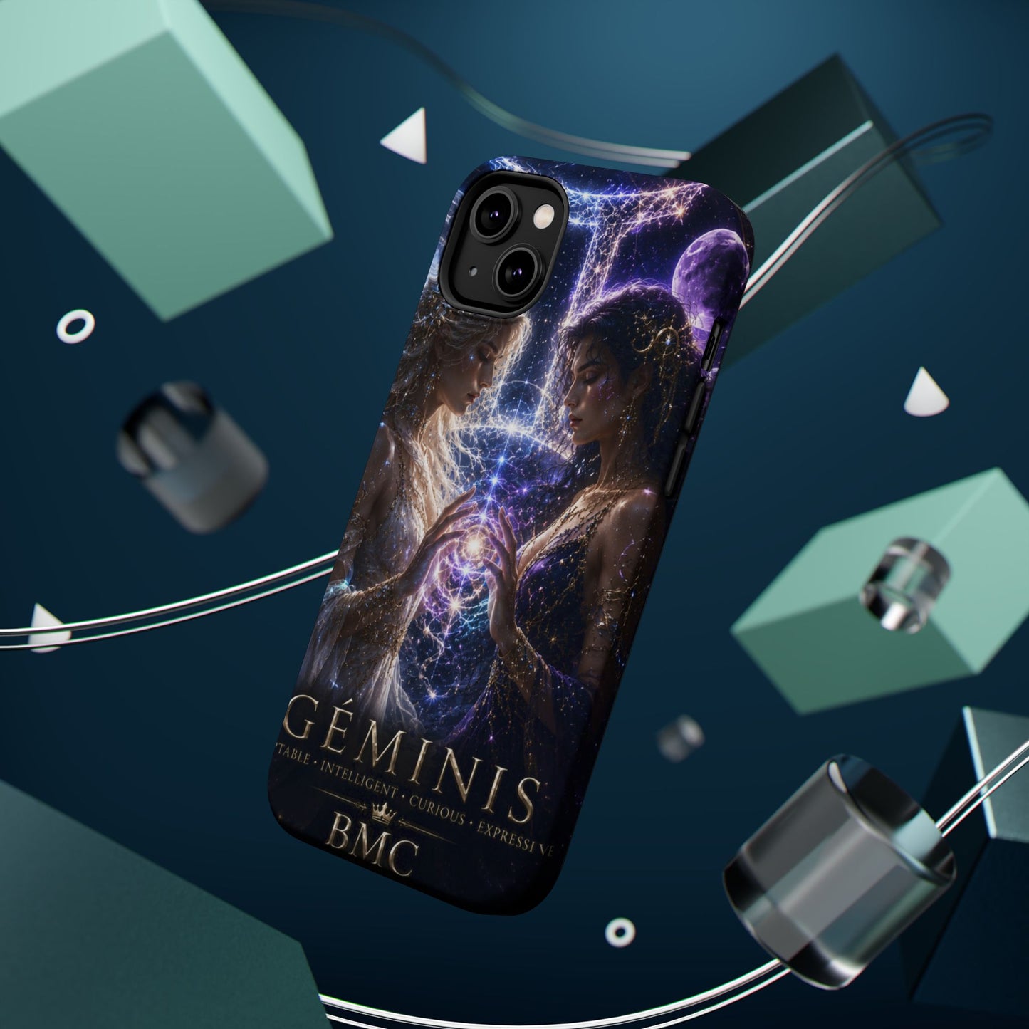 "Funda Magnética Reforzada♊ Géminis M— Reflejo del alma dividida"