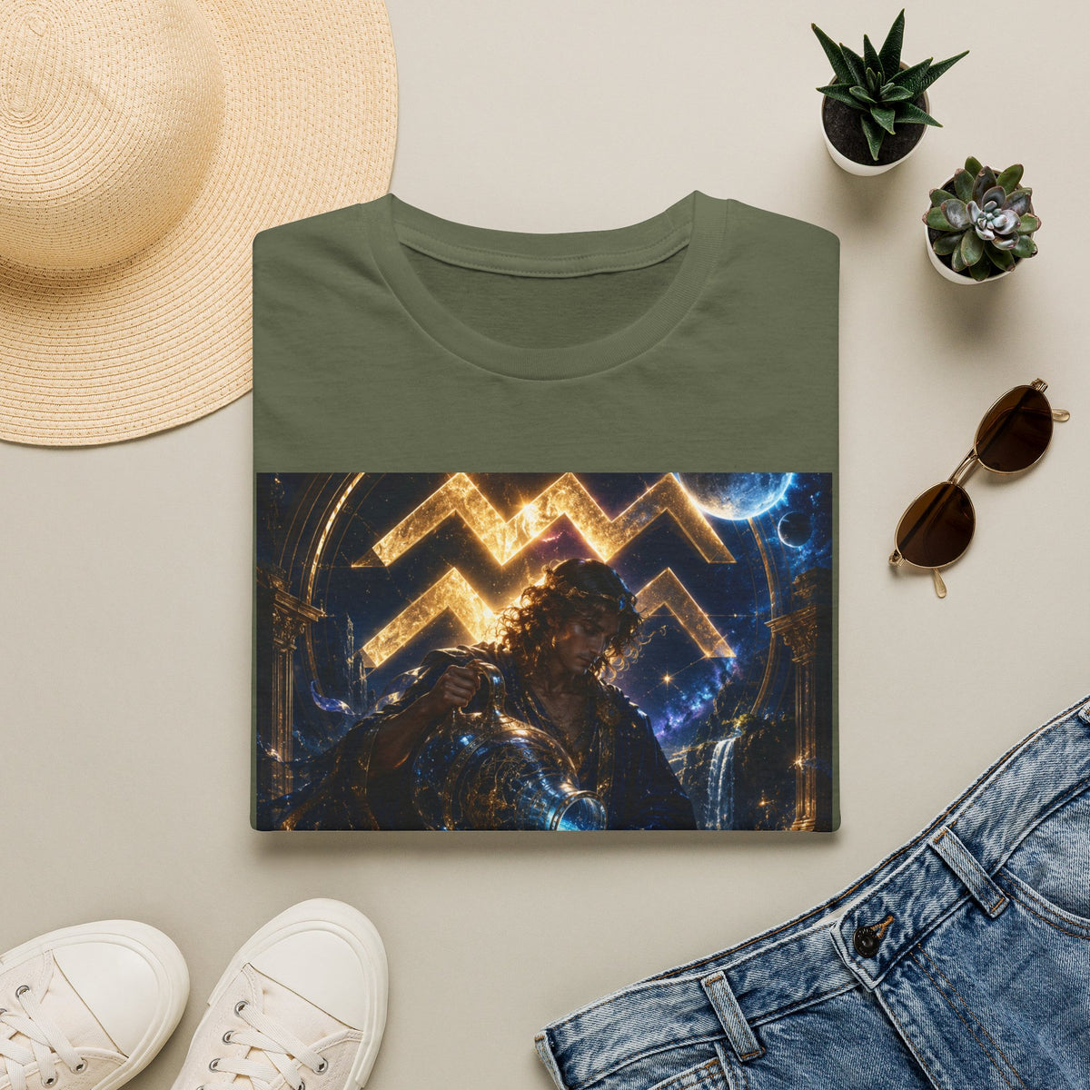 "Camiseta ♒ ACUARIO – El Visionario del Cielo y el Agua"