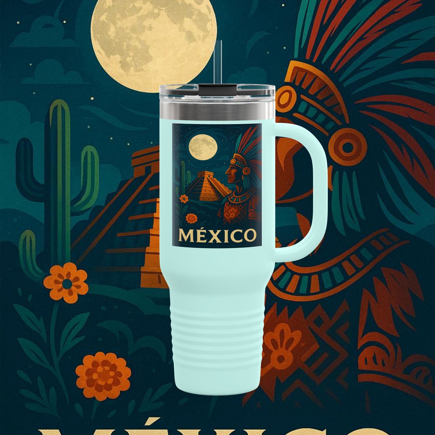 "taza de Viaje Aislada México: Tierra de Colores, Cultura y Corazón 🌵🎉🪅"