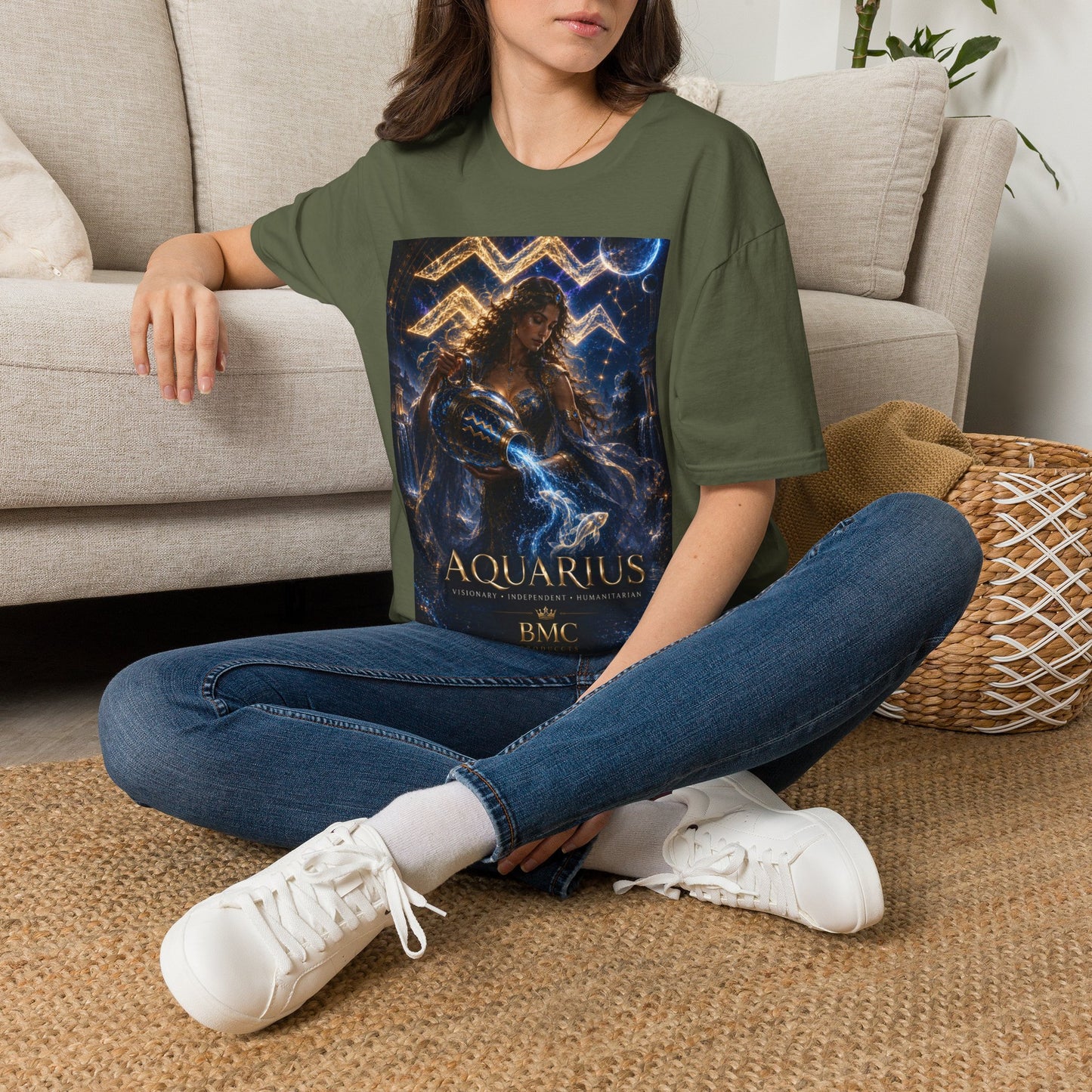 "Camiseta ♒ ACUARIO M– La Visionaria del Cielo y el Agua"