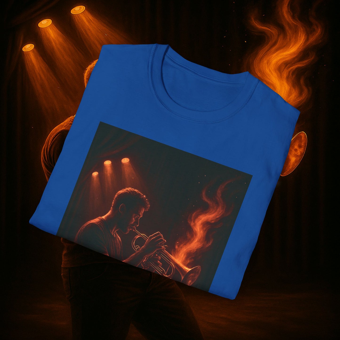 "Camiseta trompeta 🎺🔥Donde hay fuego, hay música.”
