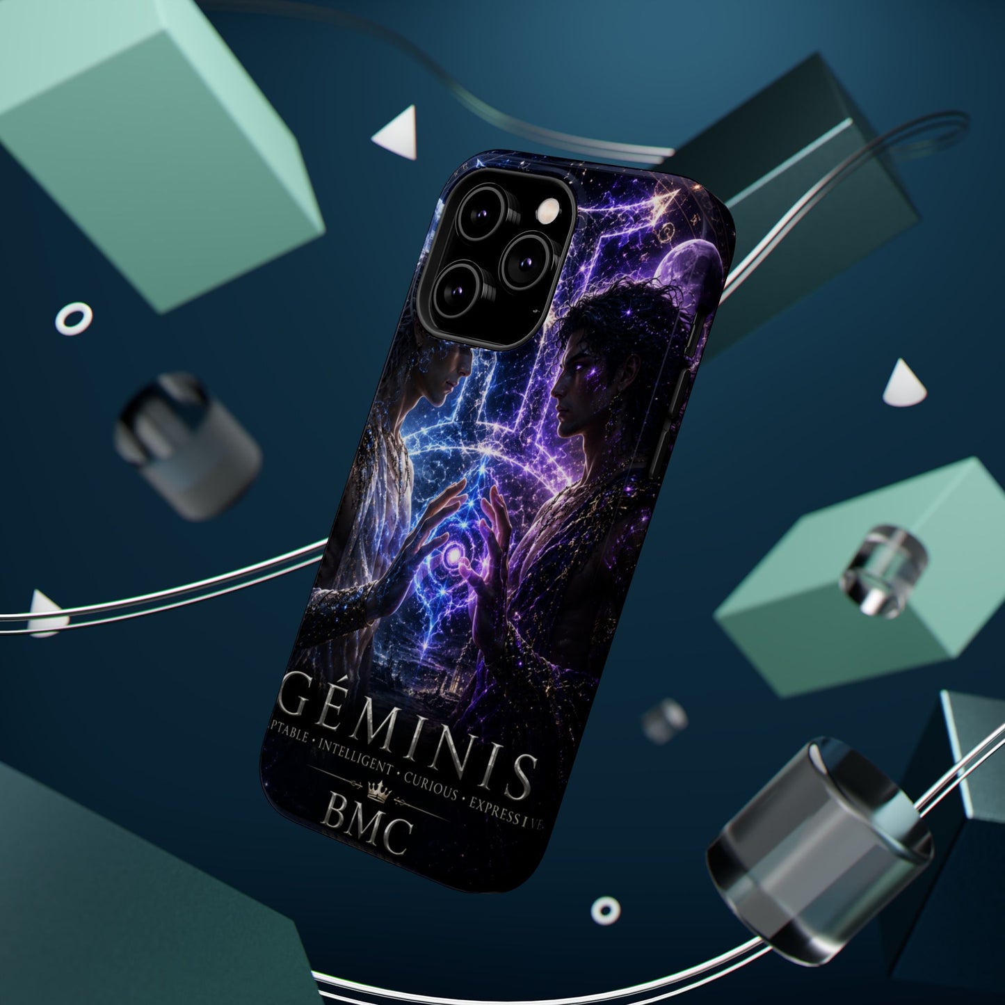 "Funda Magnética Reforzada♊ Géminis — Reflejo del alma dividida"