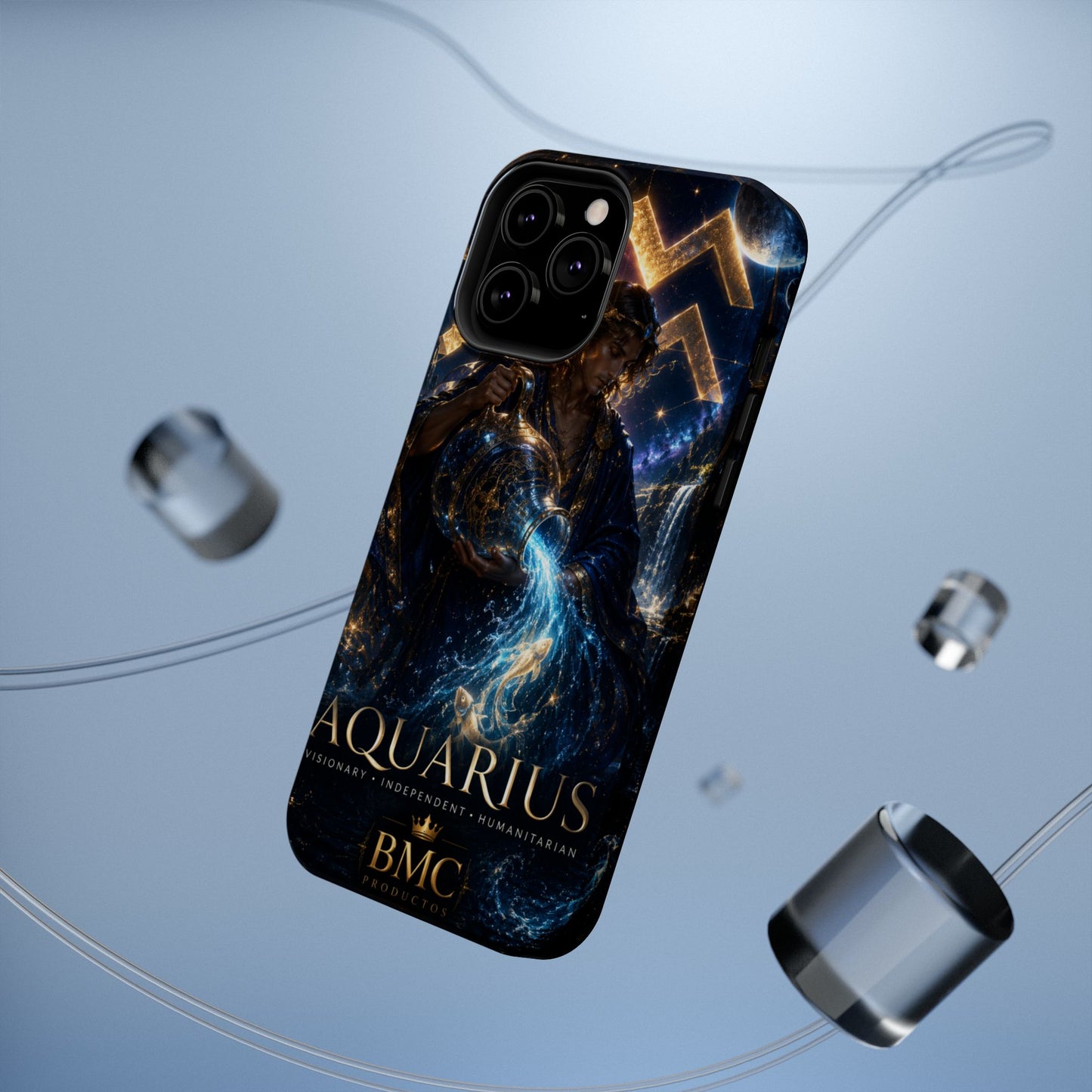 "Funda Magnética Reforzada♒ ACUARIO – El Visionario del Cielo y el Agua"