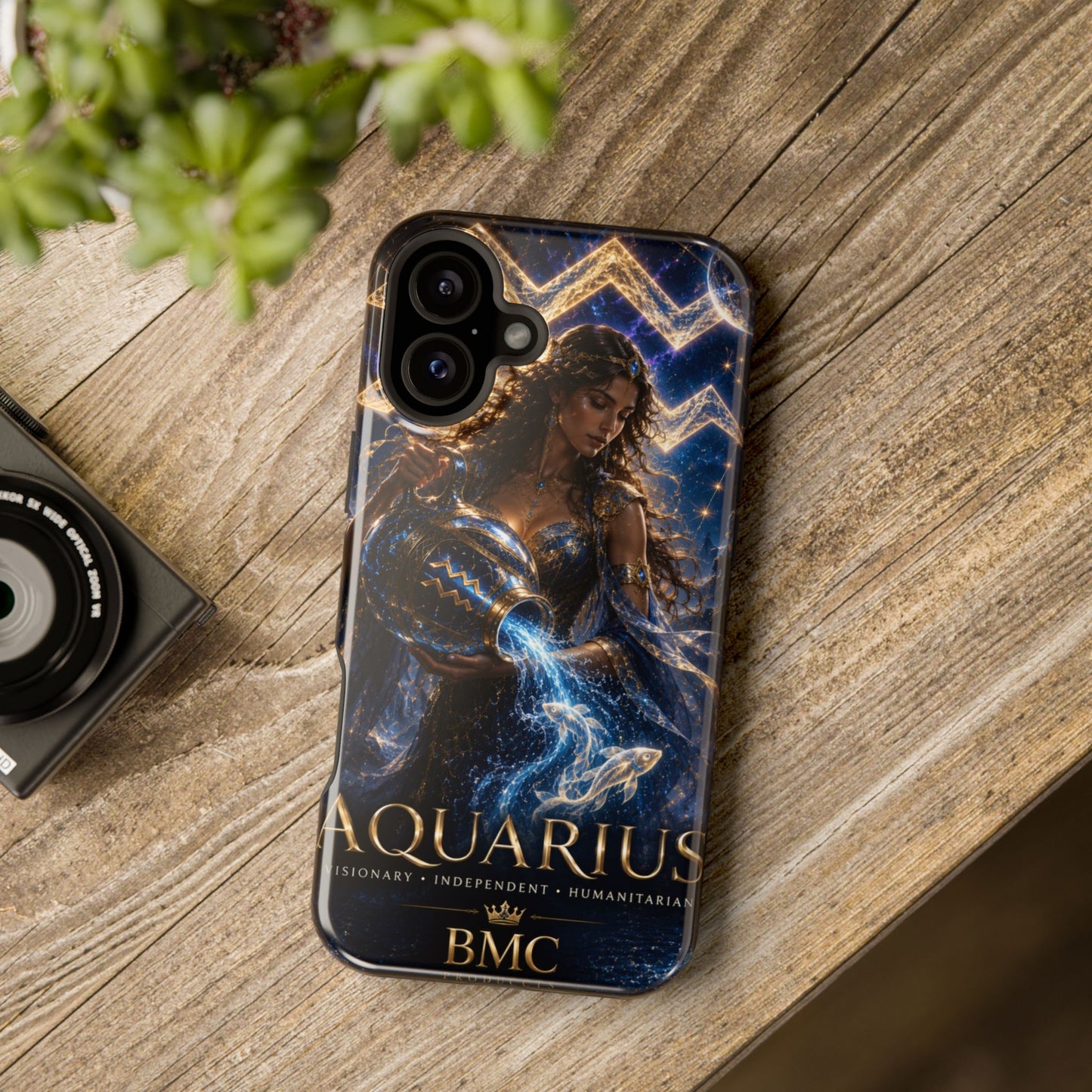"Funda Magnética Reforzada♒ ACUARIO M– La Visionaria del Cielo y el Agua"