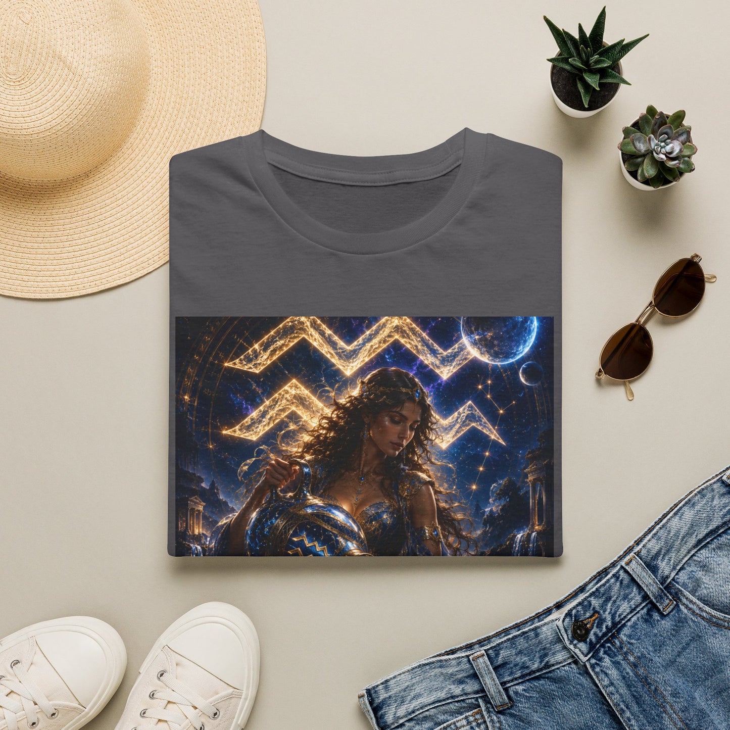 "Camiseta ♒ ACUARIO M– La Visionaria del Cielo y el Agua"