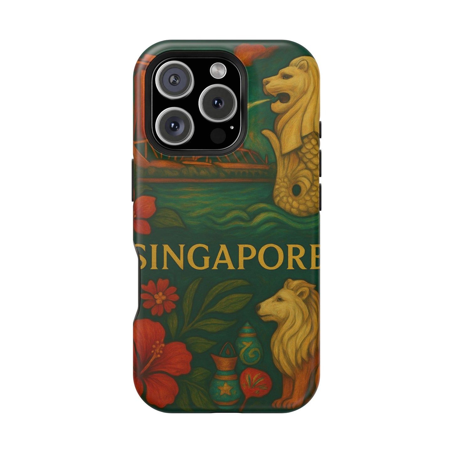 "Funda Magnética Reforzada Magnética Reforzada Singapur 🌆 – Futuro, cultura y naturaleza en un solo lugar"