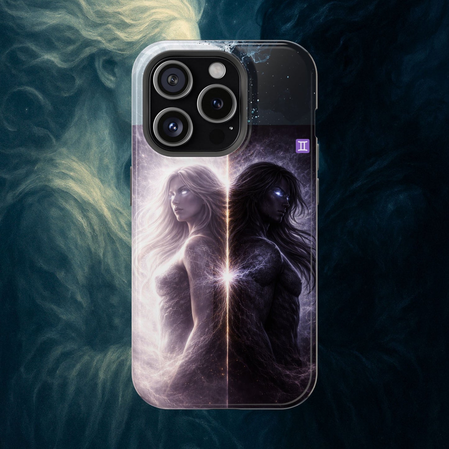 "Funda Magnética Reforzada♊ Géminis — Reflejo del alma dividida"