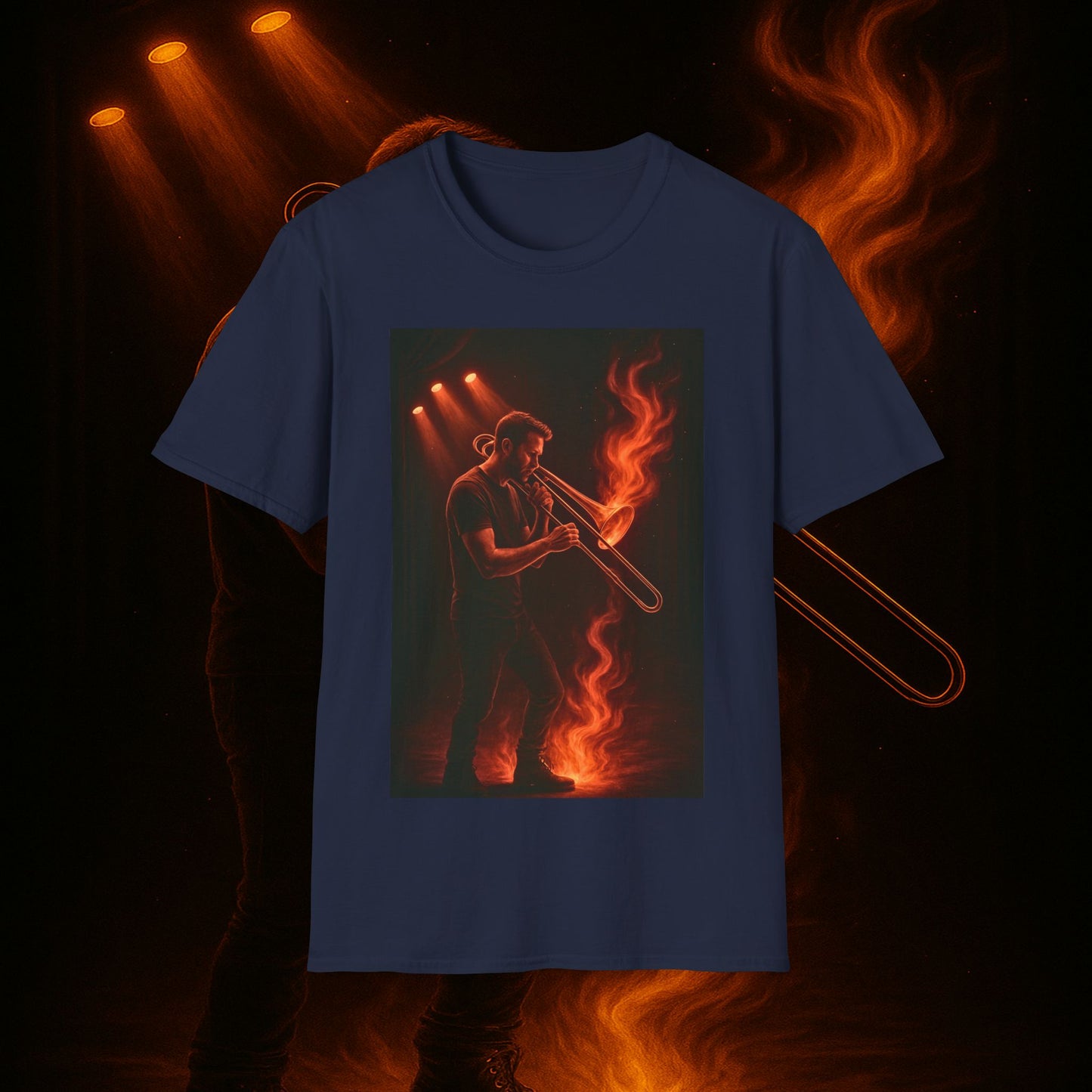 "Camiseta Trombón 🎷🔥No todos los fuegos hacen ruido… algunos tocan el alma.” 🔥🎷