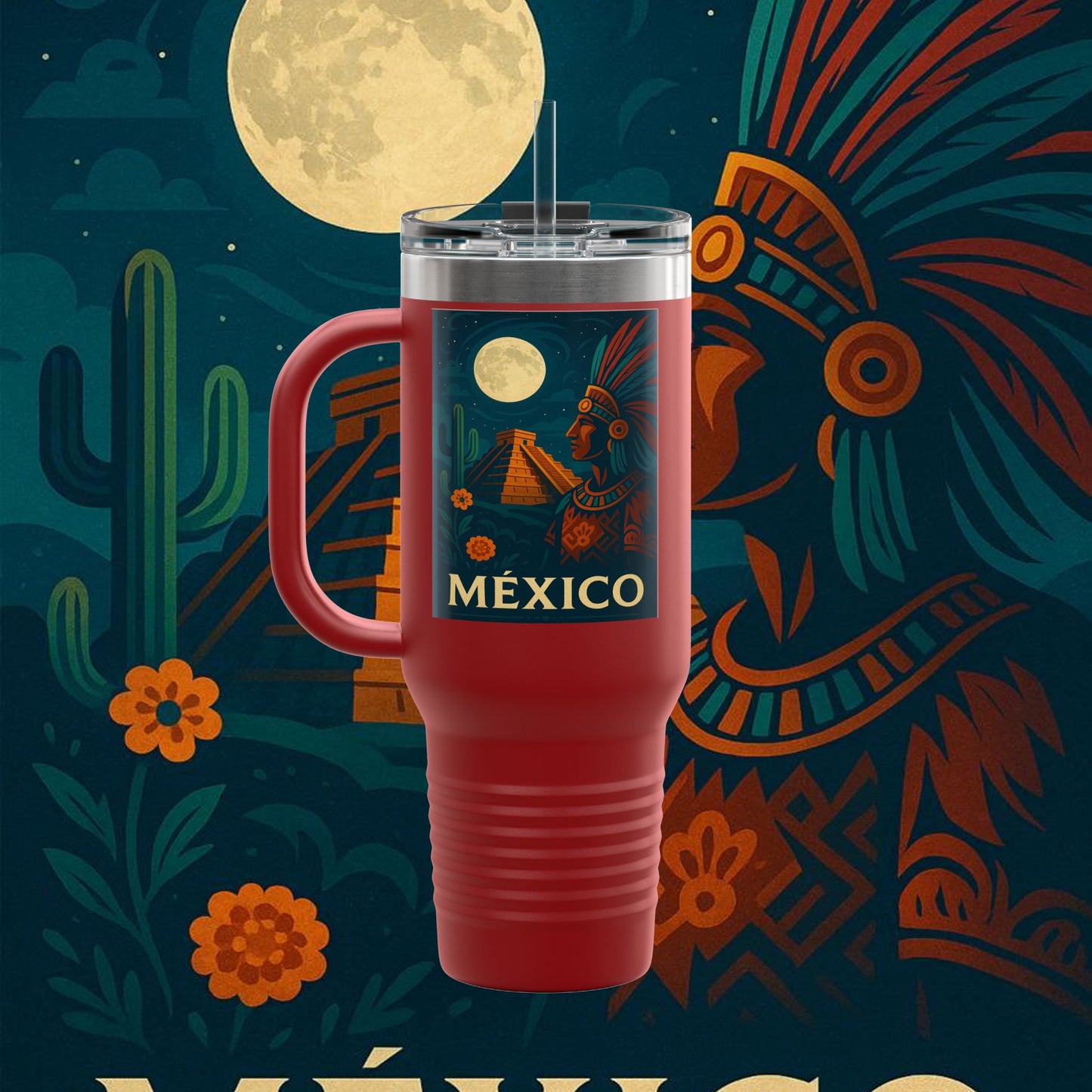 "taza de Viaje Aislada México: Tierra de Colores, Cultura y Corazón 🌵🎉🪅"