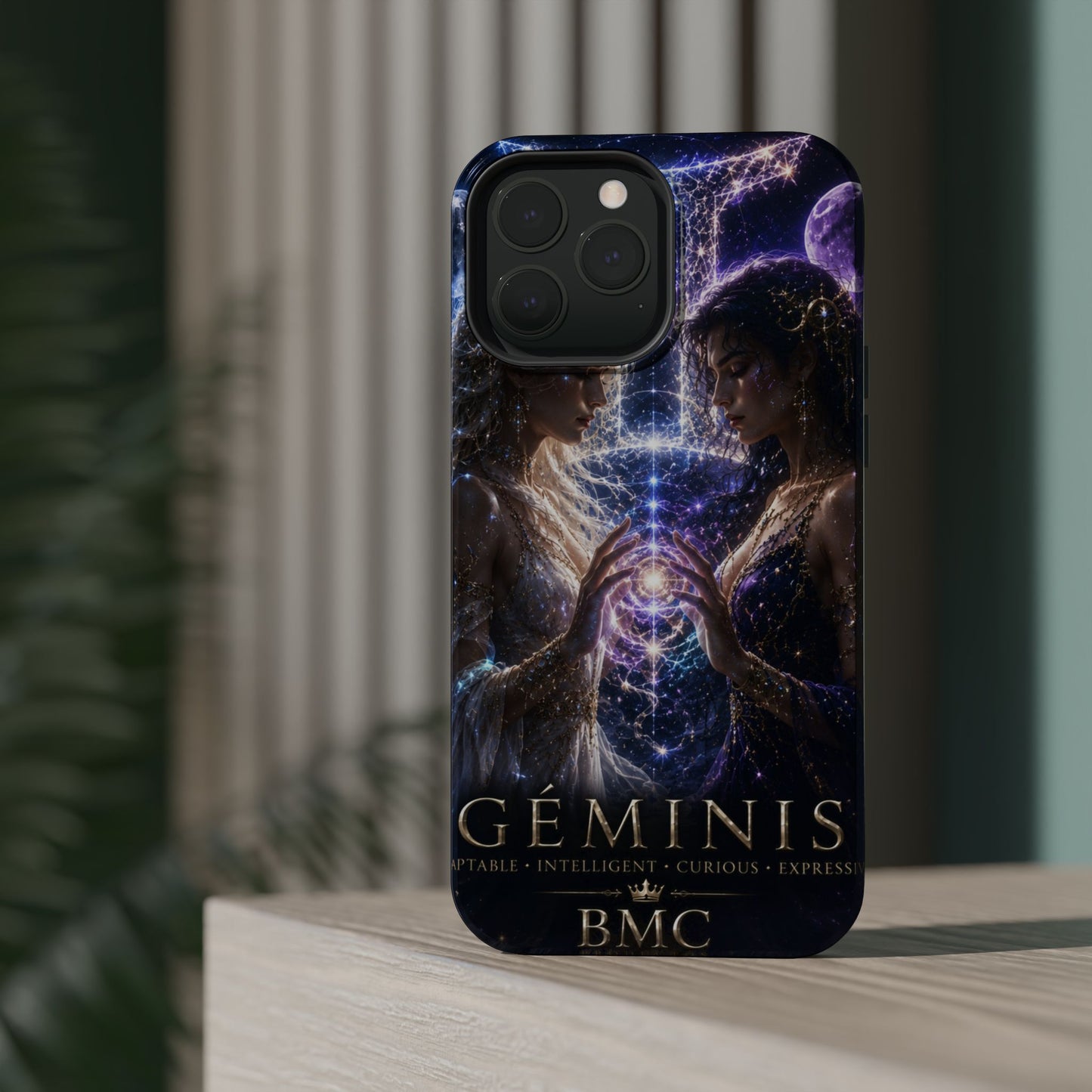 "Funda Magnética Reforzada♊ Géminis M— Reflejo del alma dividida"