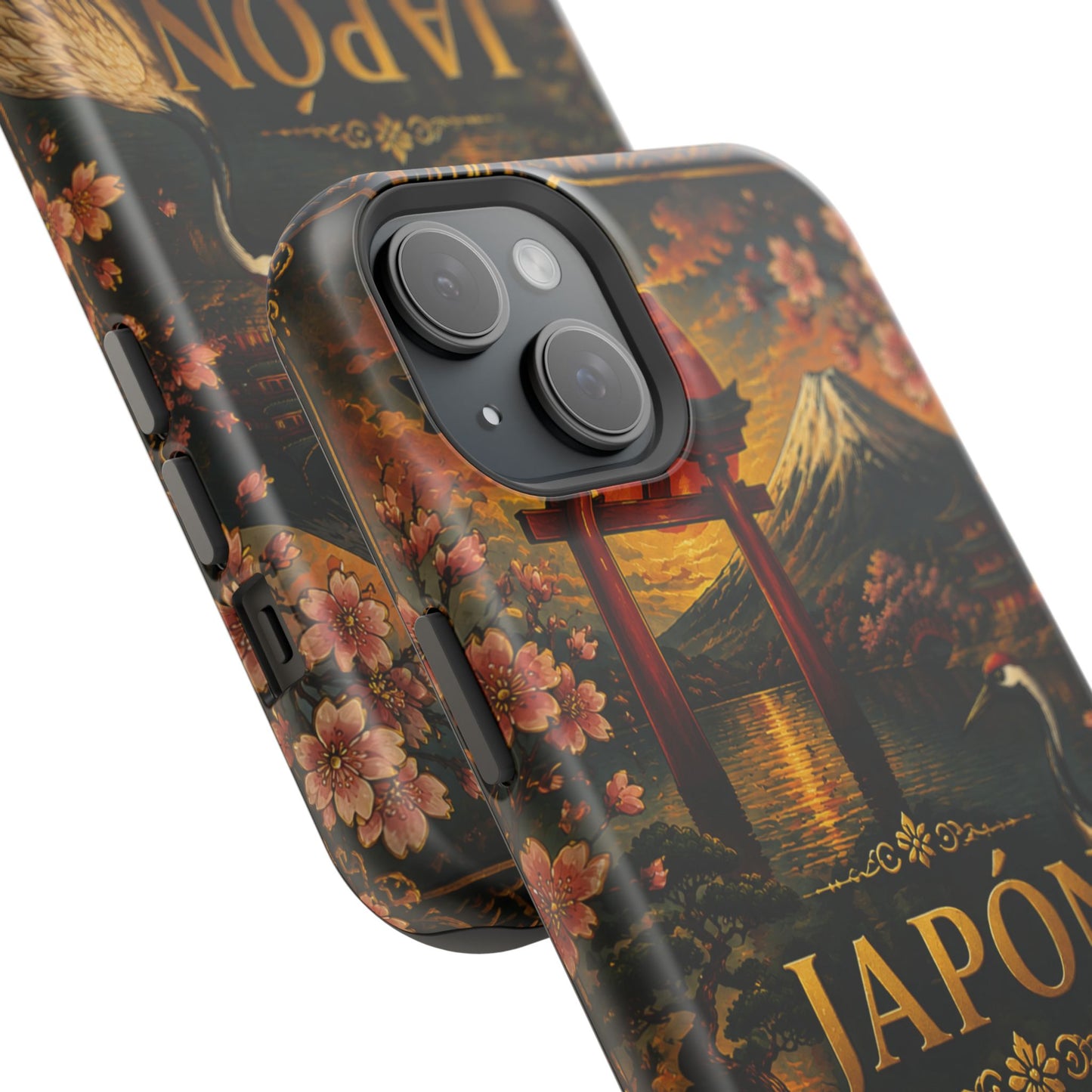 "Funda Magnética Reforzada Japón: Tradición entre Cerezos y Montañas 🌸⛩️🗻"