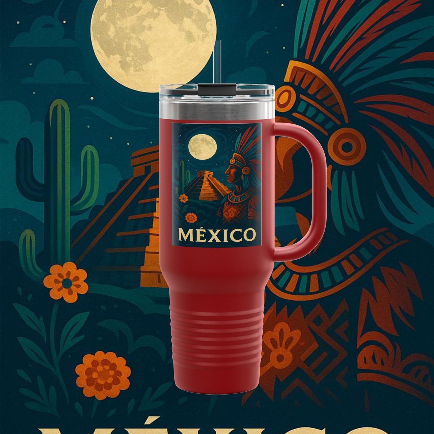 "taza de Viaje Aislada México: Tierra de Colores, Cultura y Corazón 🌵🎉🪅"