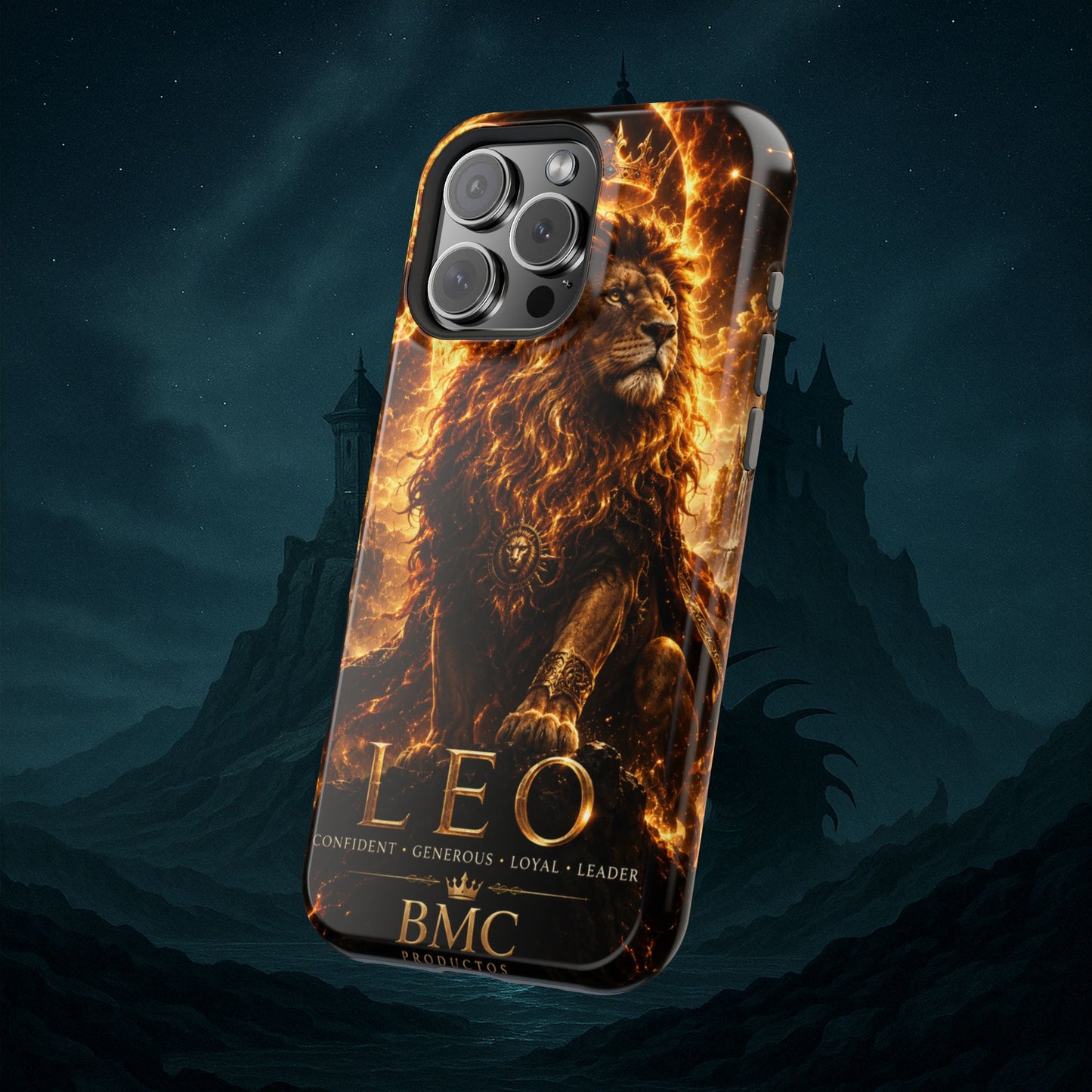 "Funda Magnética Reforzada ♌ Leo — Soberano del fuego eterno"