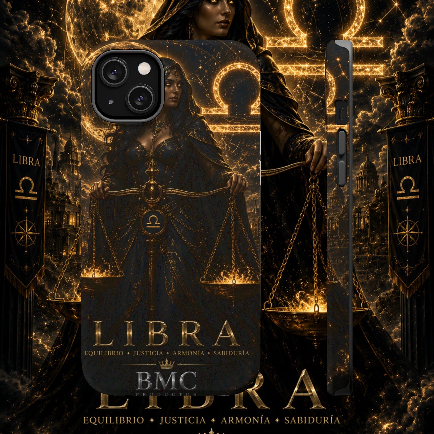 "Funda Magnética Reforzada libra– La Guardiana del Equilibrio"