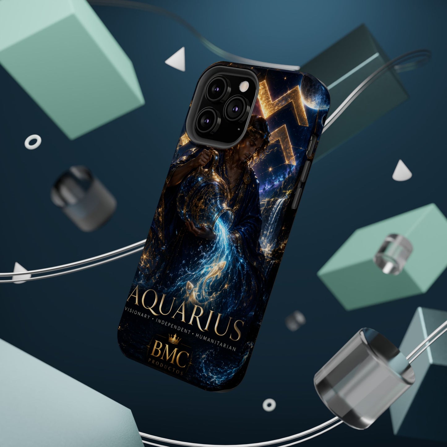 "Funda Magnética Reforzada♒ ACUARIO – El Visionario del Cielo y el Agua"