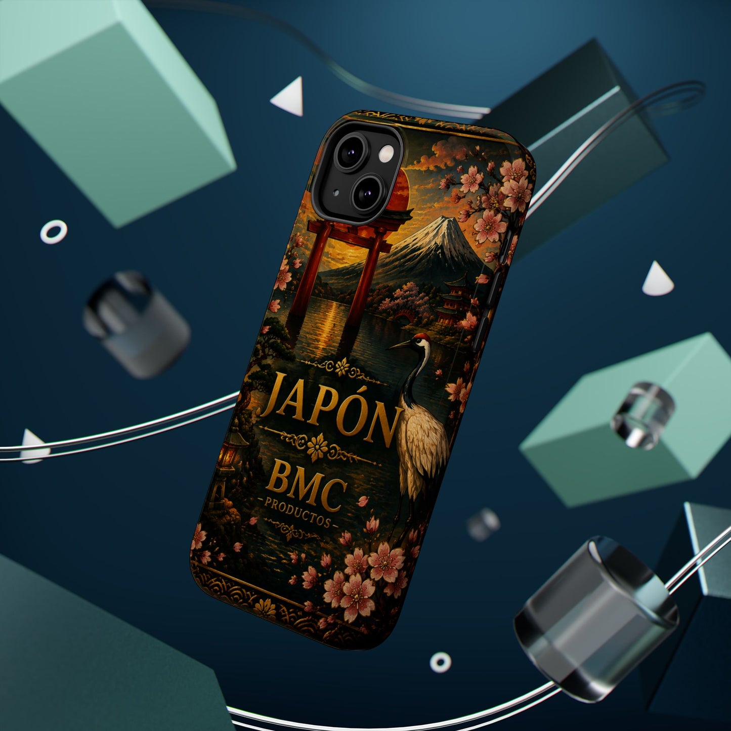 "Funda Magnética Reforzada Japón: Tradición entre Cerezos y Montañas 🌸⛩️🗻"