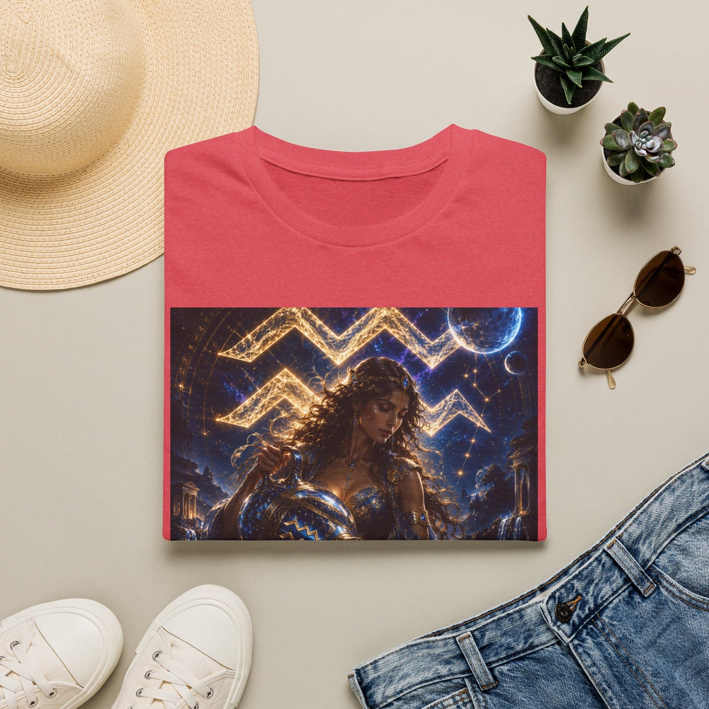 "Camiseta ♒ ACUARIO M– La Visionaria del Cielo y el Agua"