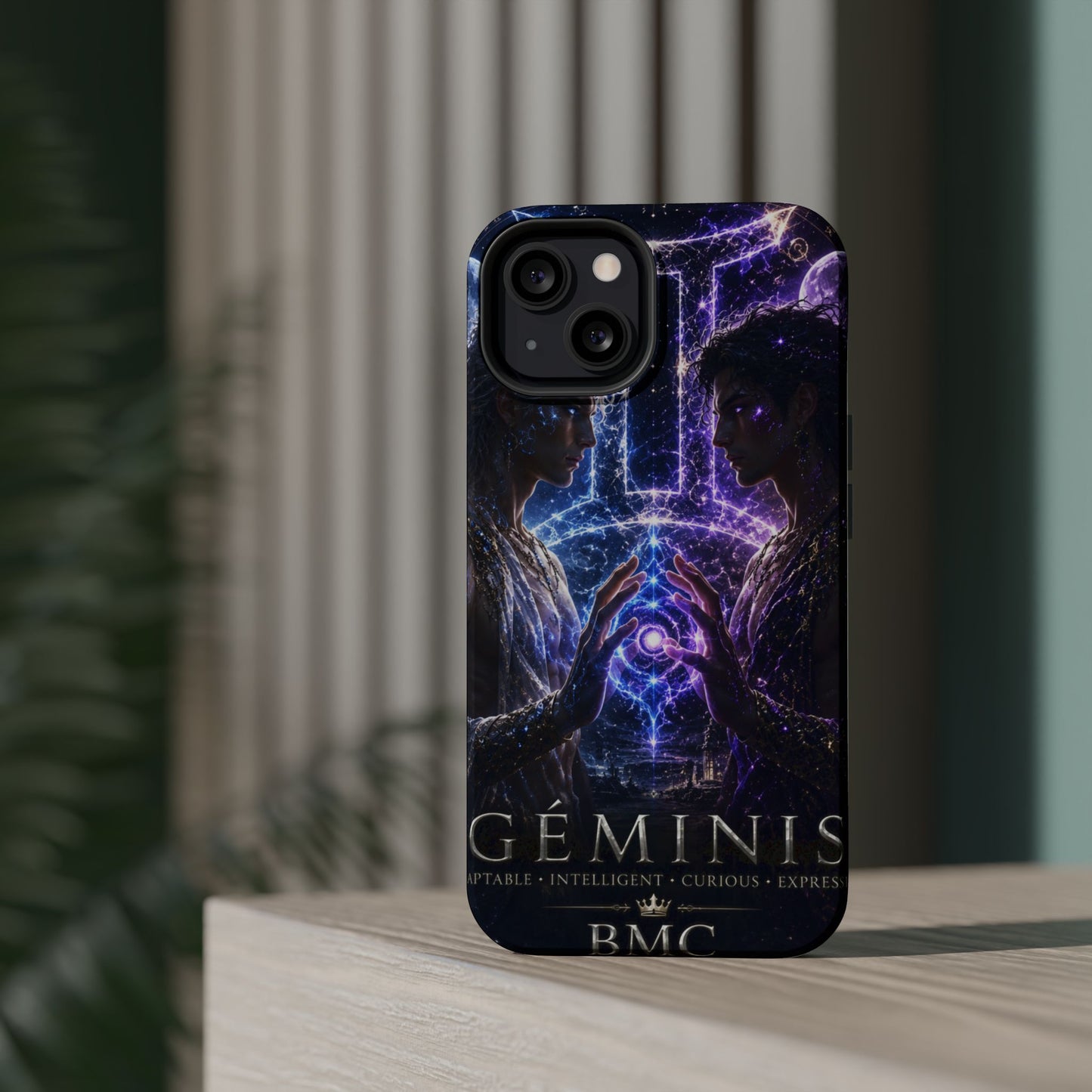 "Funda Magnética Reforzada♊ Géminis — Reflejo del alma dividida"