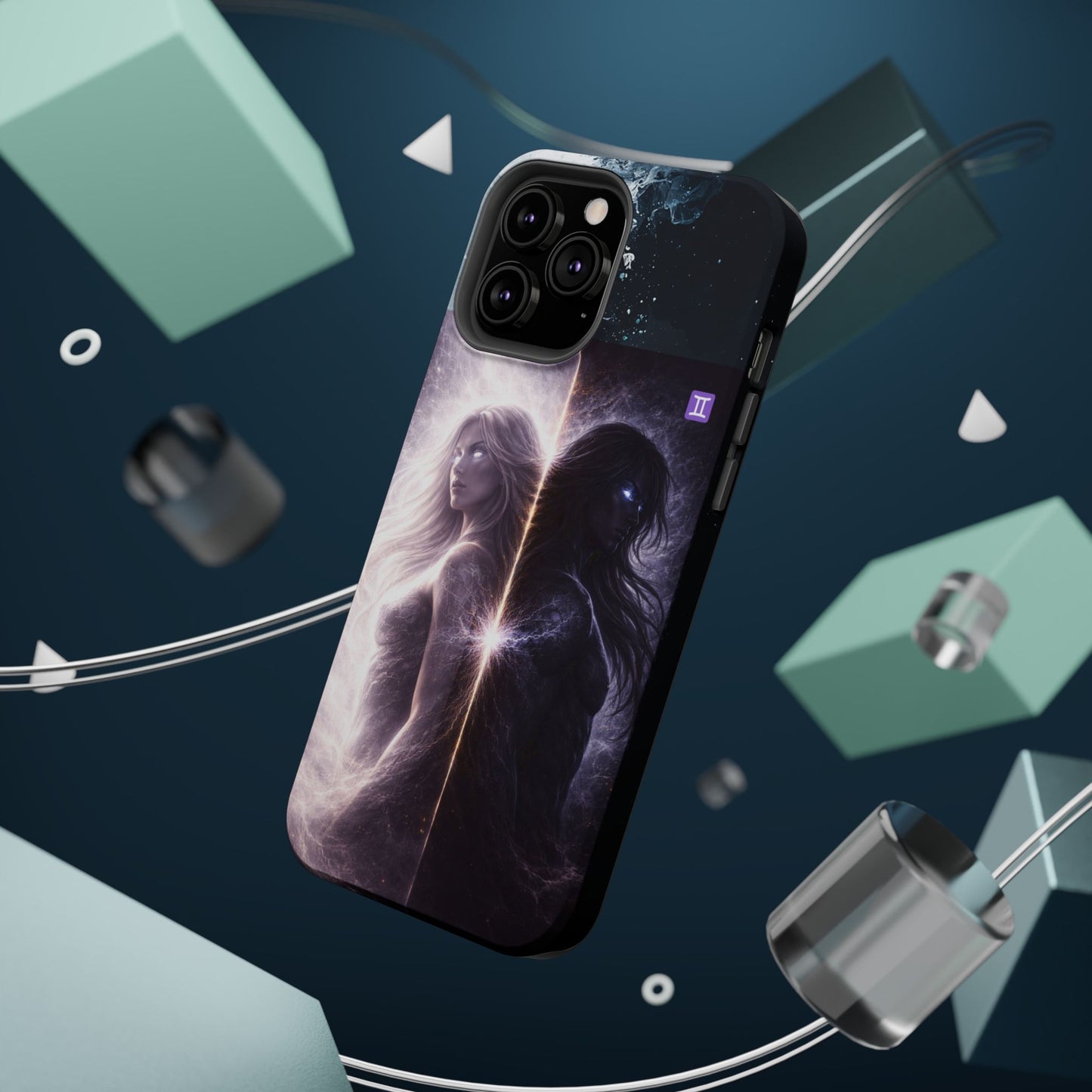 "Funda Magnética Reforzada♊ Géminis — Reflejo del alma dividida"