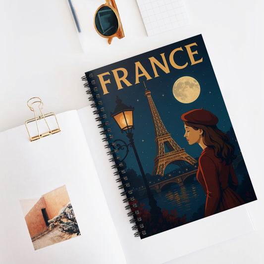 "libreta Francia: Romance bajo la Luna 🌙🗼✨"