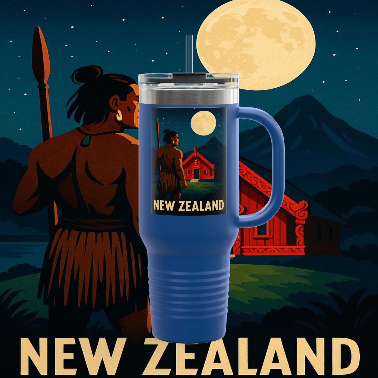 "New Zealand Insulated Travel Mug🏞️ – A paradise of nature and adventure"