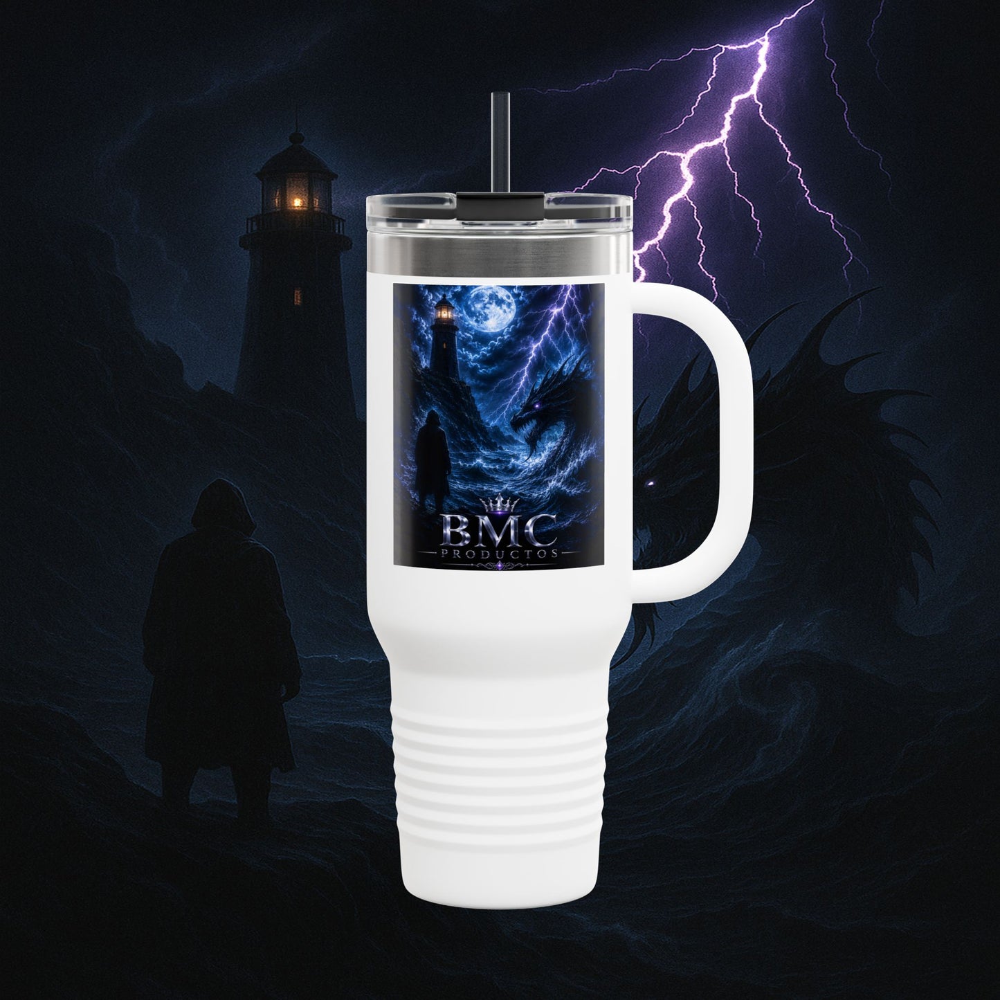 "Taza de viaje aislada🐉 El Despertar del Leviatán"