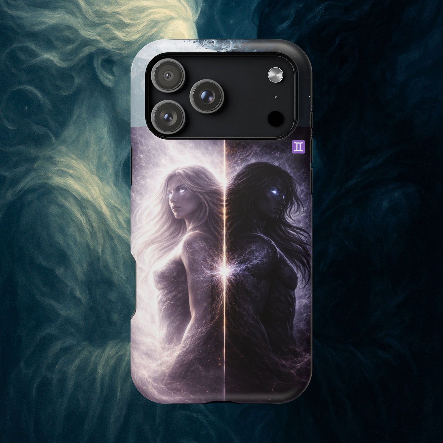 "Funda Magnética Reforzada♊ Géminis — Reflejo del alma dividida"