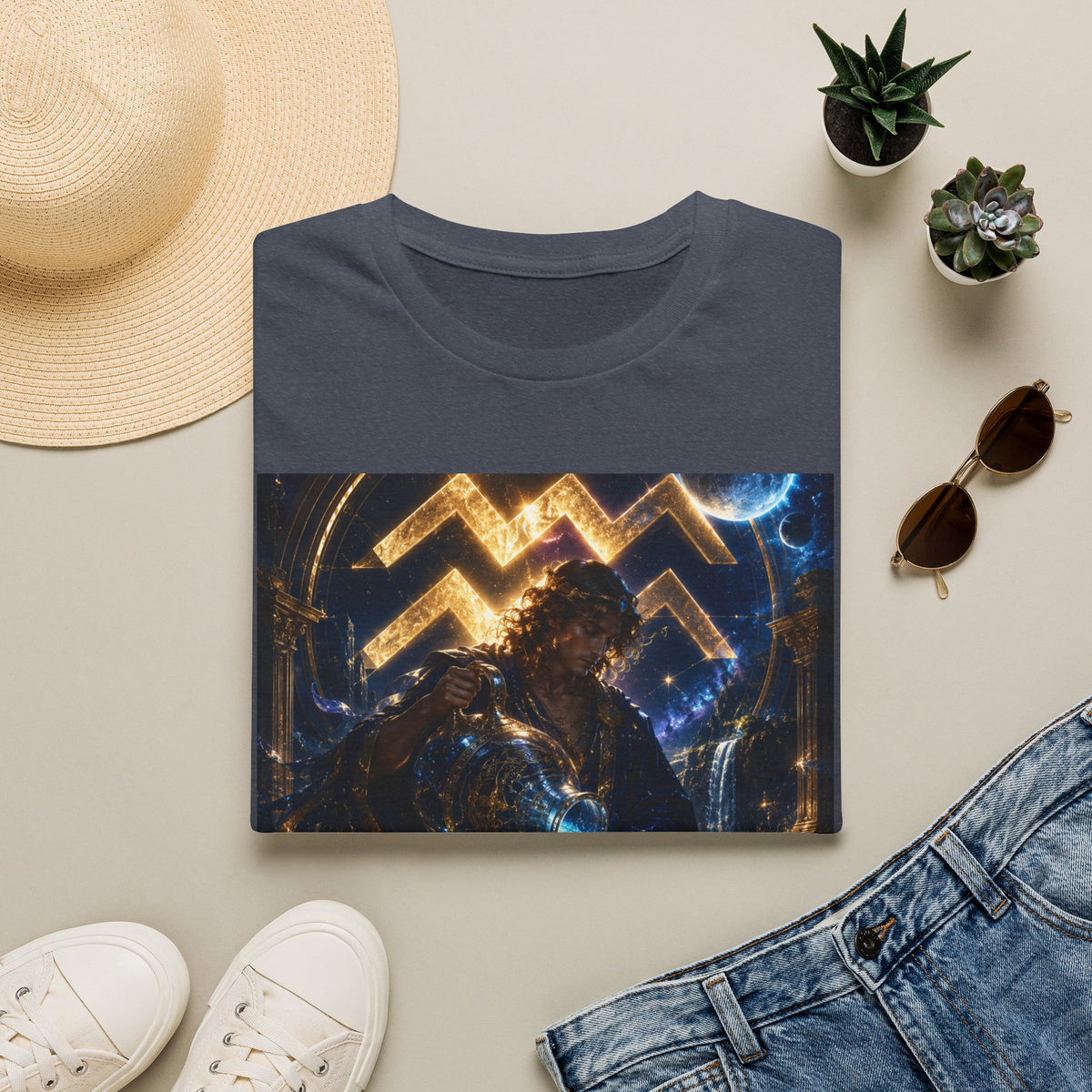 "Camiseta ♒ ACUARIO – El Visionario del Cielo y el Agua"