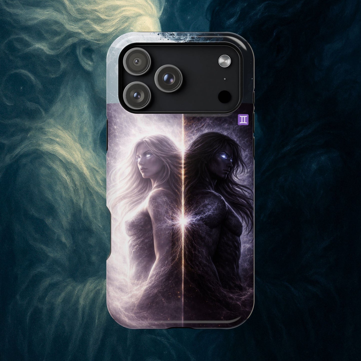 "Funda Magnética Reforzada♊ Géminis — Reflejo del alma dividida"